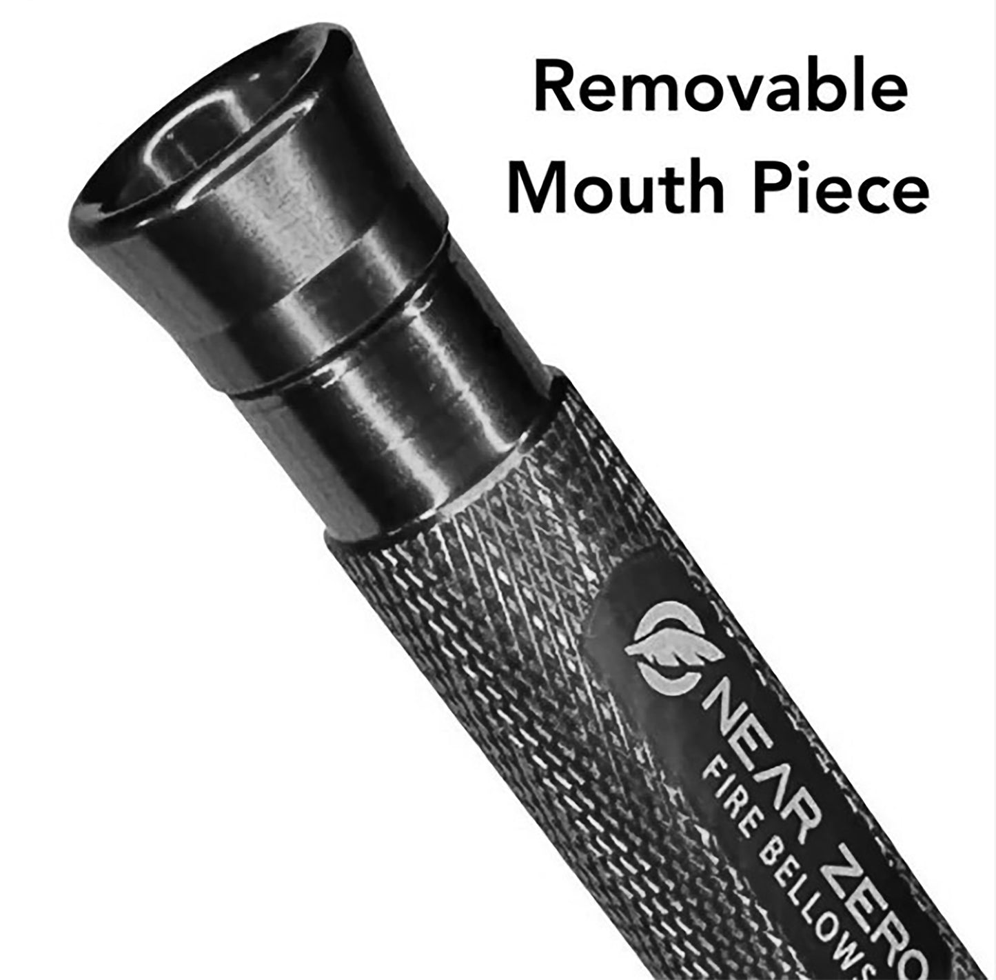 Black fire bellows with a removable mouthpiece by Near Zero