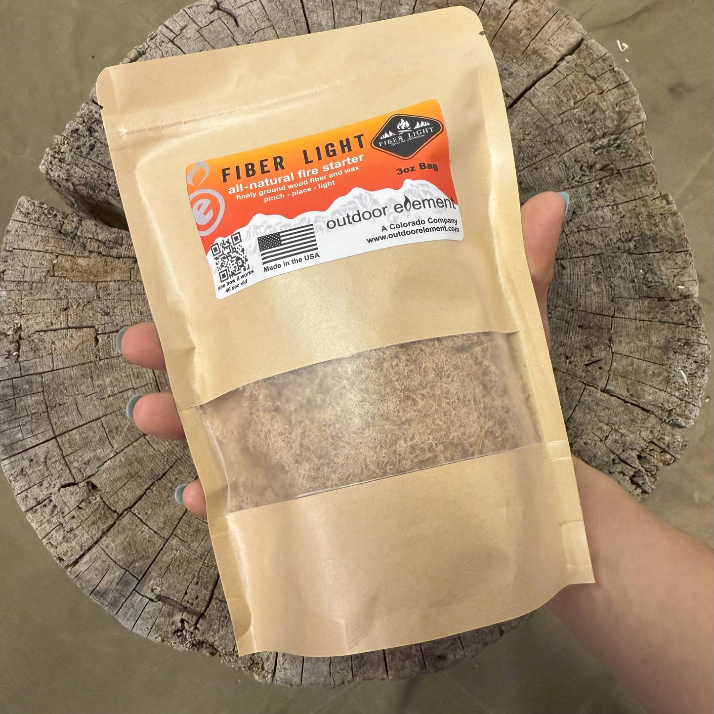 fiber light bag in hand