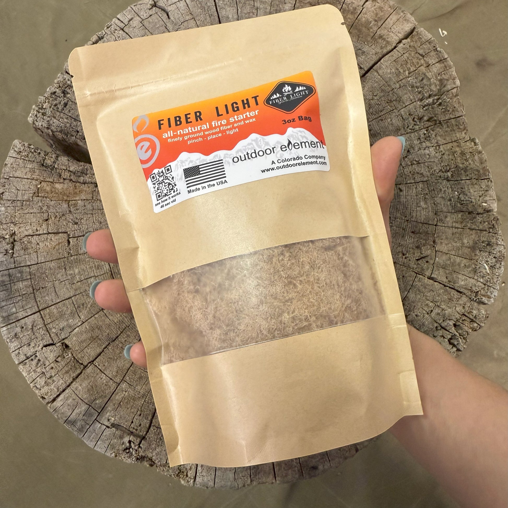 fiber light bag in hand