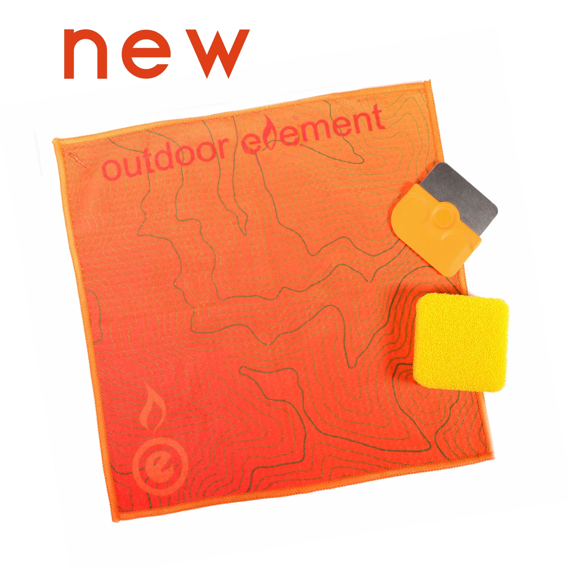 scrub n scrape contents: scraper, sponge and towel