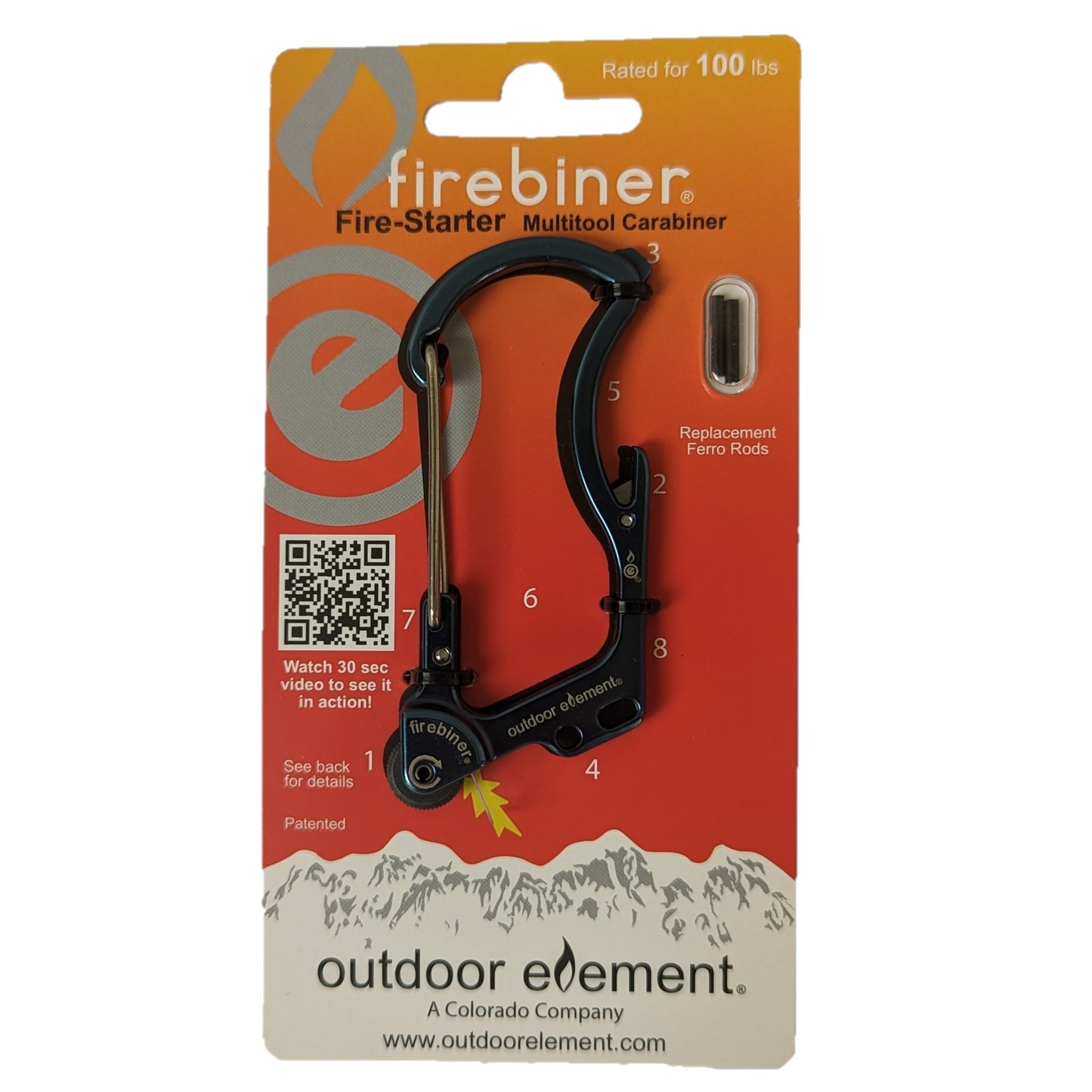 Firebiner: Fire-starting Multitool Carabiner