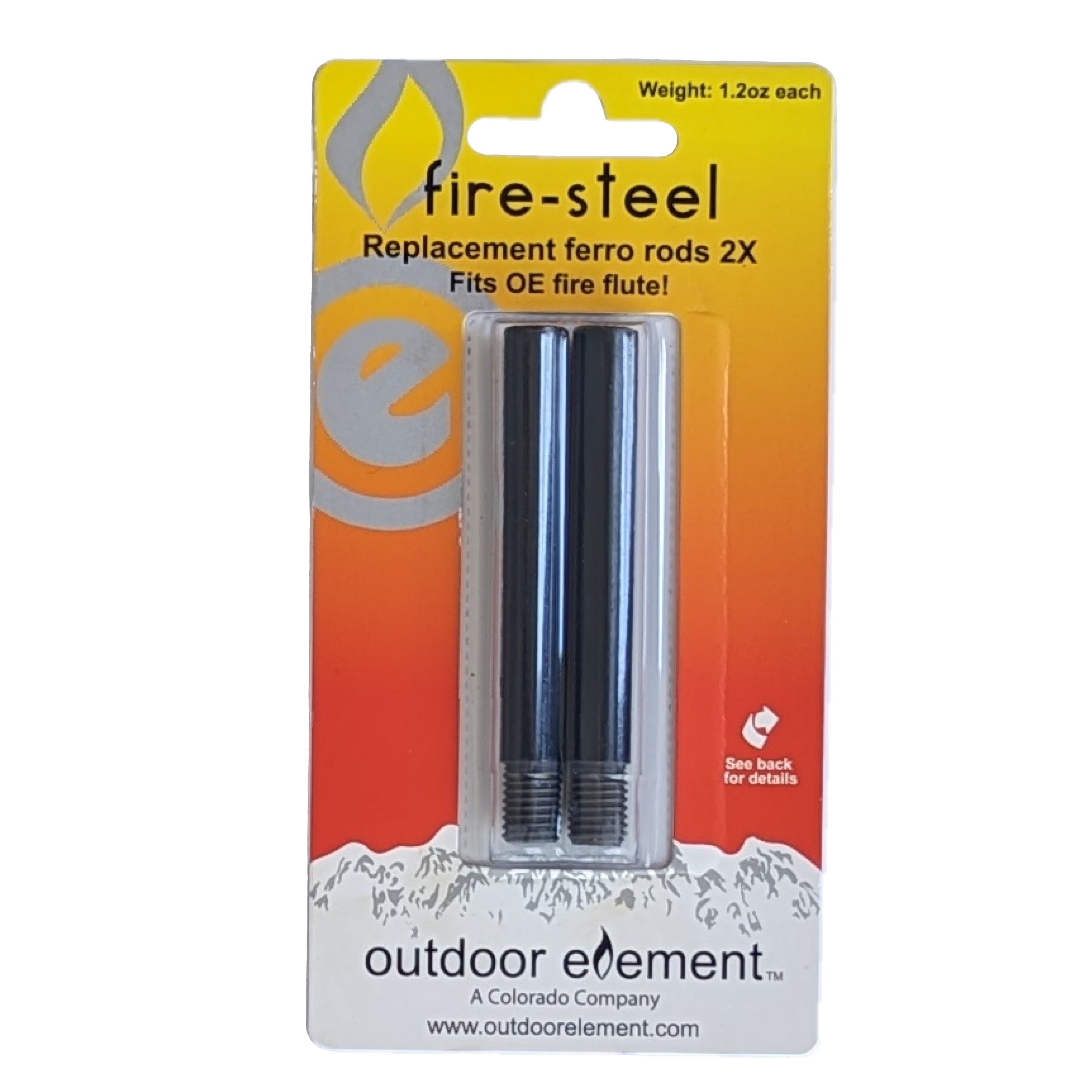 Flute Threaded Rods XL Fire-Steel Replacement 2pk Ferro Rod for Fire Flute – Outdoor Element
