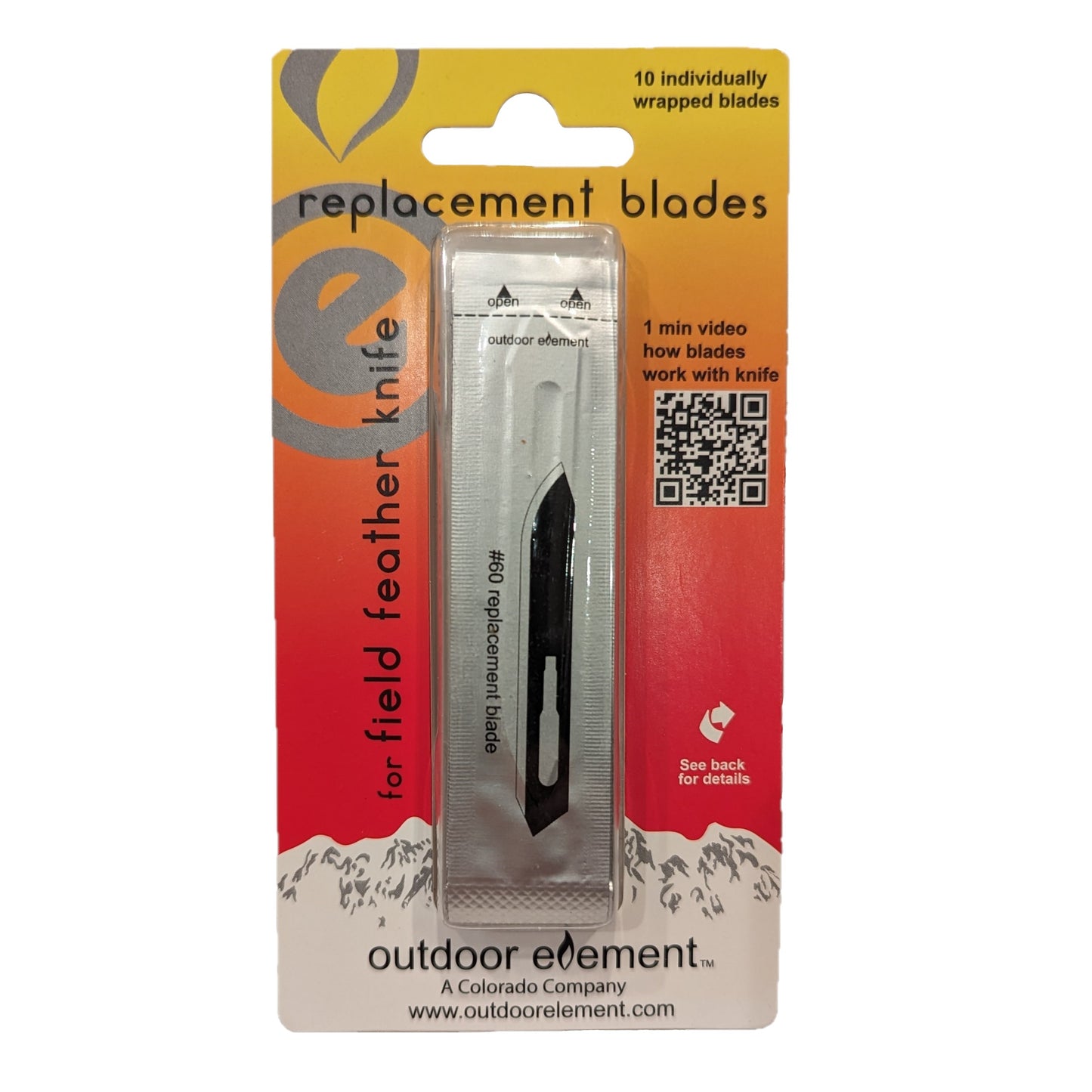 front of packaging for Replacement Blades for Field Feather Knife by outdoor element