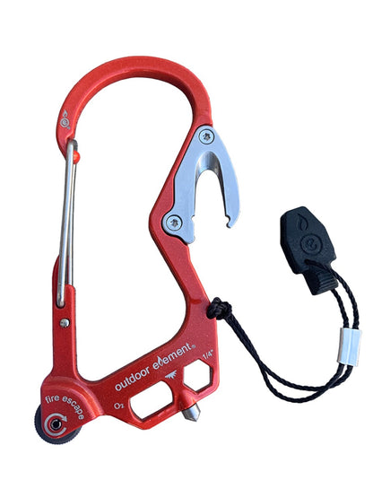 Red Fire Escape Multitool Carabiner