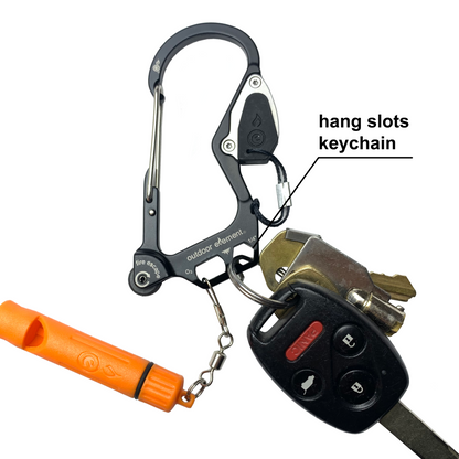 Fire Escape Multitool Carabiner hang slots