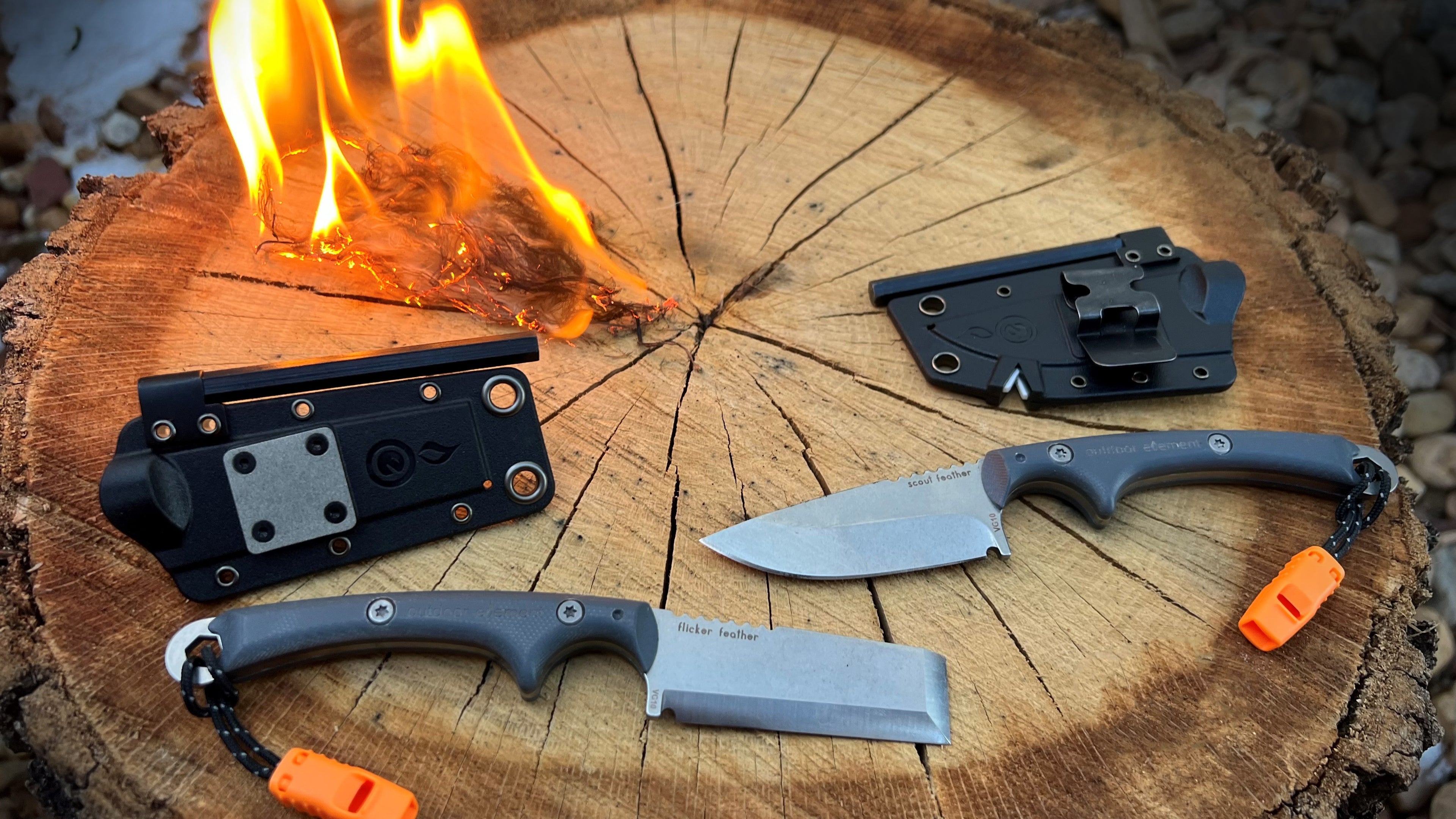 Scout & Flicker Feather EDC Survival Knives by Outdoor Element