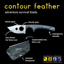 Load image into Gallery viewer, Contour Feather Adventure Survival Knife
