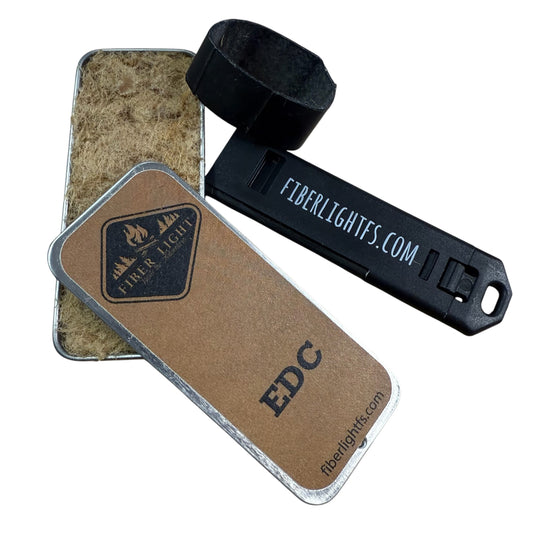 Fiber Light small EDC kit by Outdoor Element, open tin