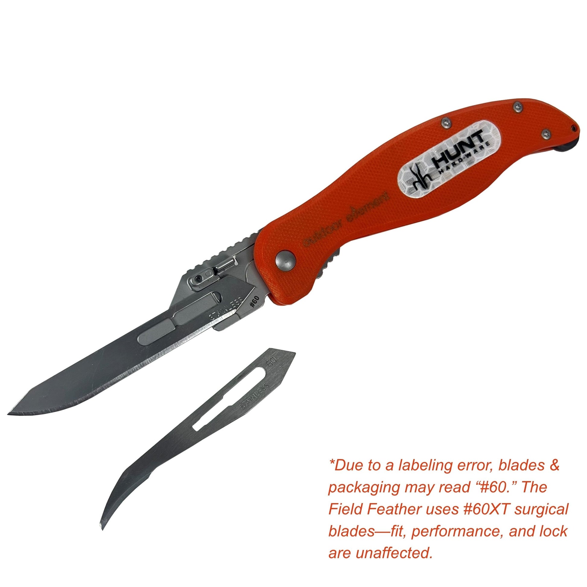Outdoor Element Field Feather replaceable blade hunting knife with fire starter