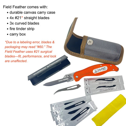 Field Feather Folding Replaceable Blade Knife