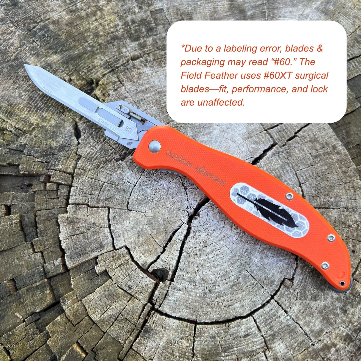 Field Feather dual-lock replaceable blade hunting knife