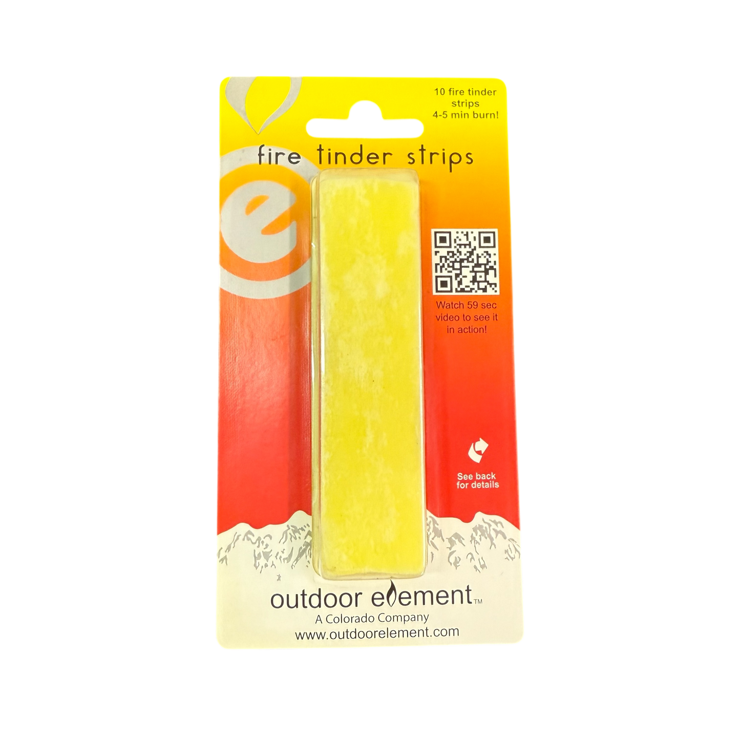 fire tinder strips in packaging