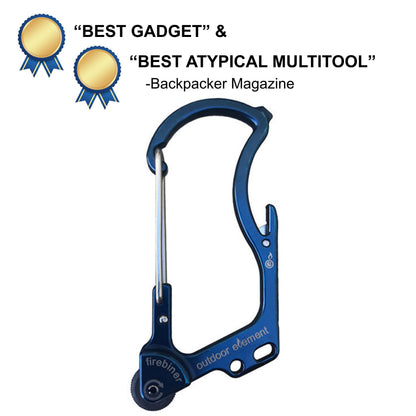 Firebiner Blue Color Survival Multitool Carabiner fire starter