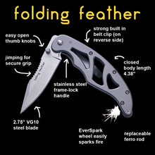 Load image into Gallery viewer, Folding Feather EDC Pocketknife

