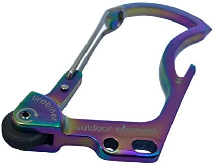 Firebiner Multicolor Survival Multitool Carabiner fire starter