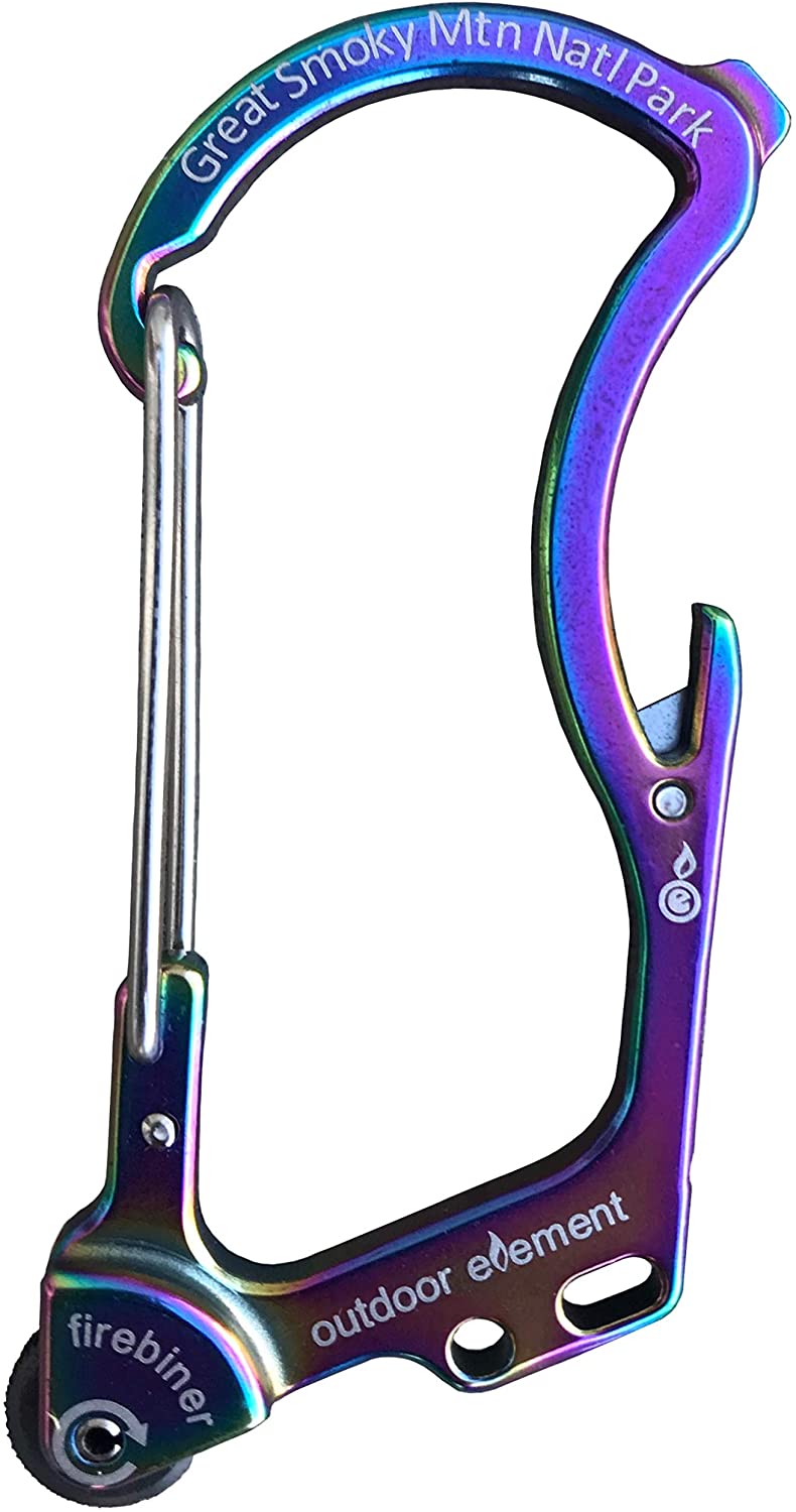 Firebiner Great Smoky Mountain Edition Multicolor Survival Multitool Carabiner fire starter