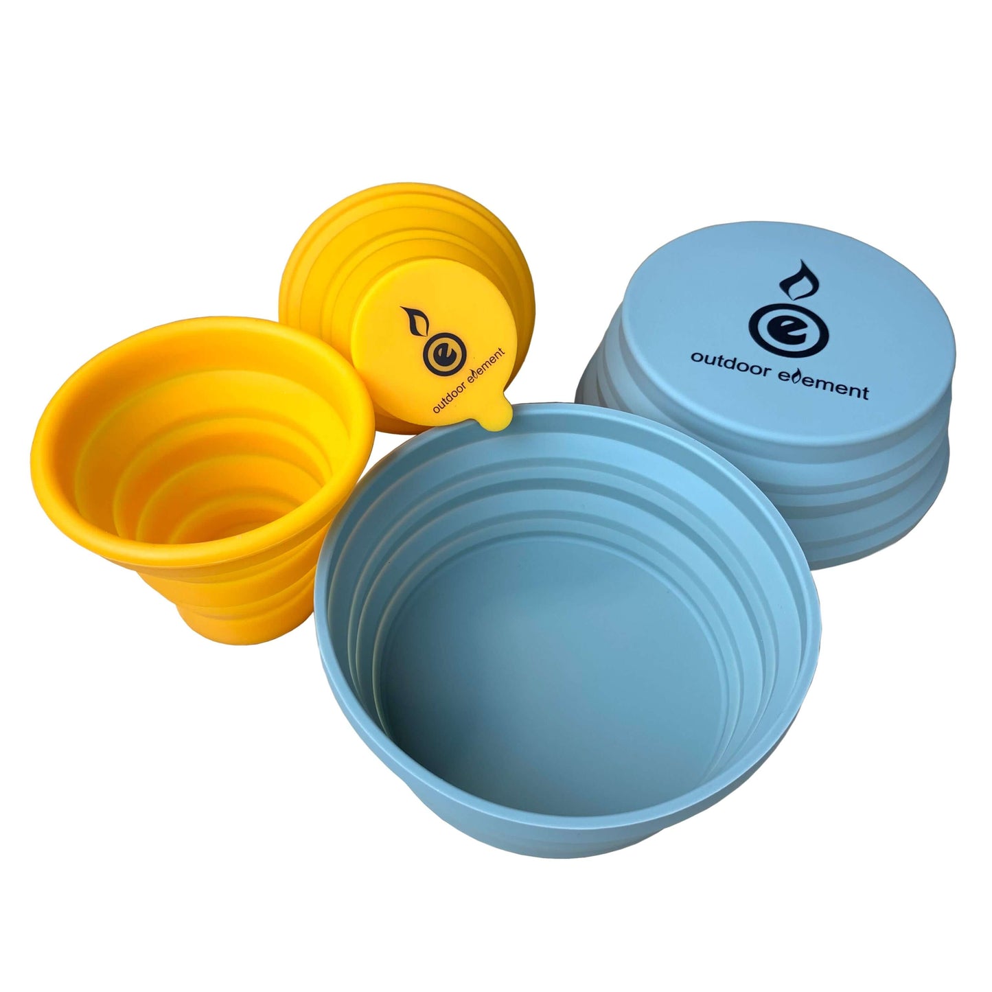 Double Diner Camp silicone cups and bowls