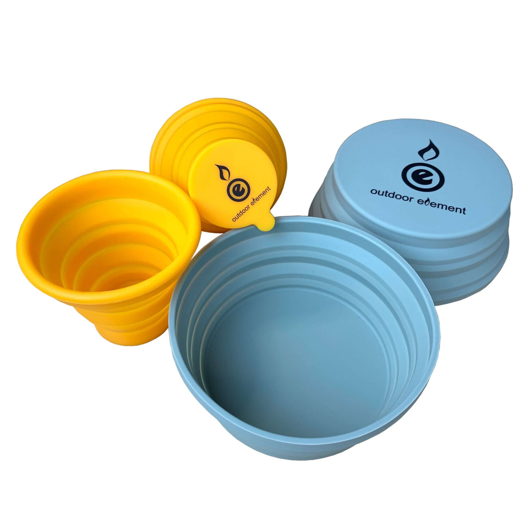 Double Diner Camp silicone cups and bowls