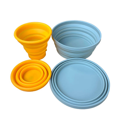 Double Diner Camp silicone cups and bowls