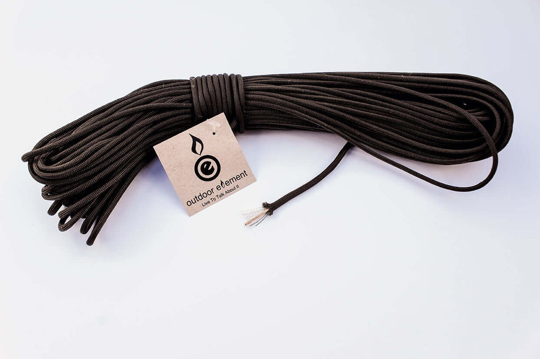 survival cord with fishing line and jute black